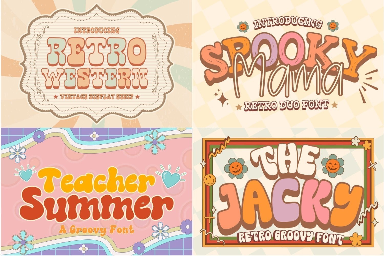 44款可爱迷幻复古英文艺术字体合集